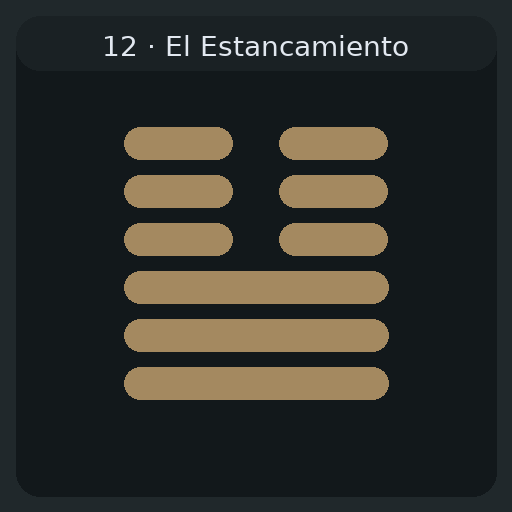 12 El Estancamiento — 否 Pǐ