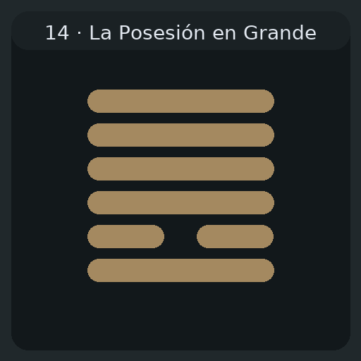 14 Posesión en Grande — 大有 Dà Yǒu