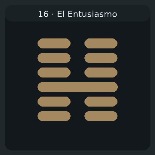 16 El Entusiasmo — 豫 Yù