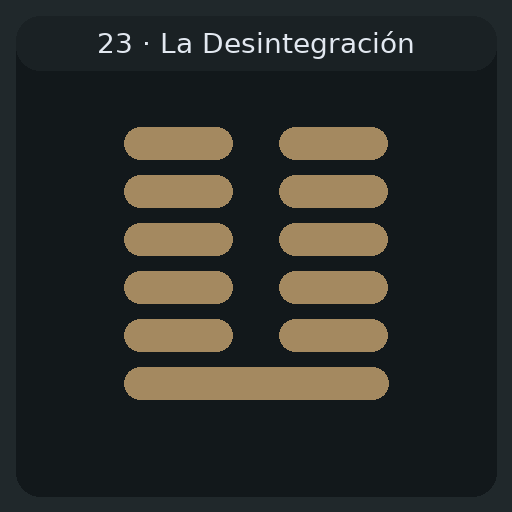 23 La Desintegración — 剝 Bō