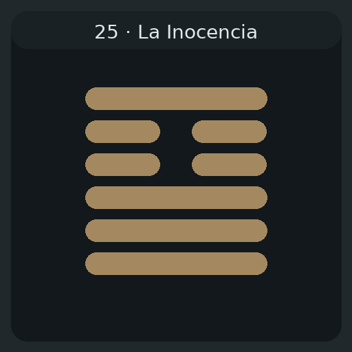 25 La Inocencia — 無妄 Wú Wàng
