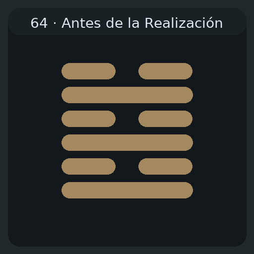 64 Antes de la Realización — 未濟 Wèijì